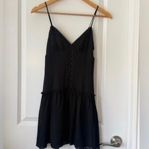 Reformation Black Mini Slip Dress